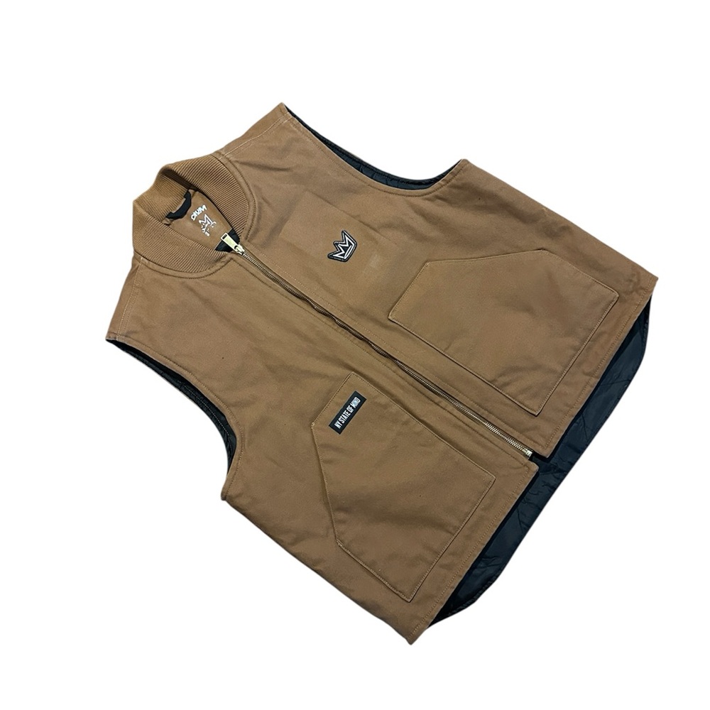 NY State of Mind Men's Brown Workwear Zip Front Vest med